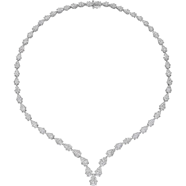 Multi-Pear Shape Diamond Necklace, 30 CT