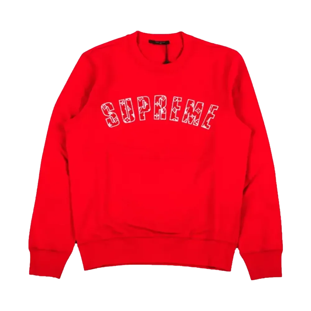 Supreme x Louis Vuitton Arc Logo Crewneck Red