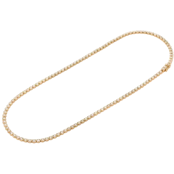 13pt Crown Set Diamond Tennis Necklace 14k Solid Gold 16.00ctw