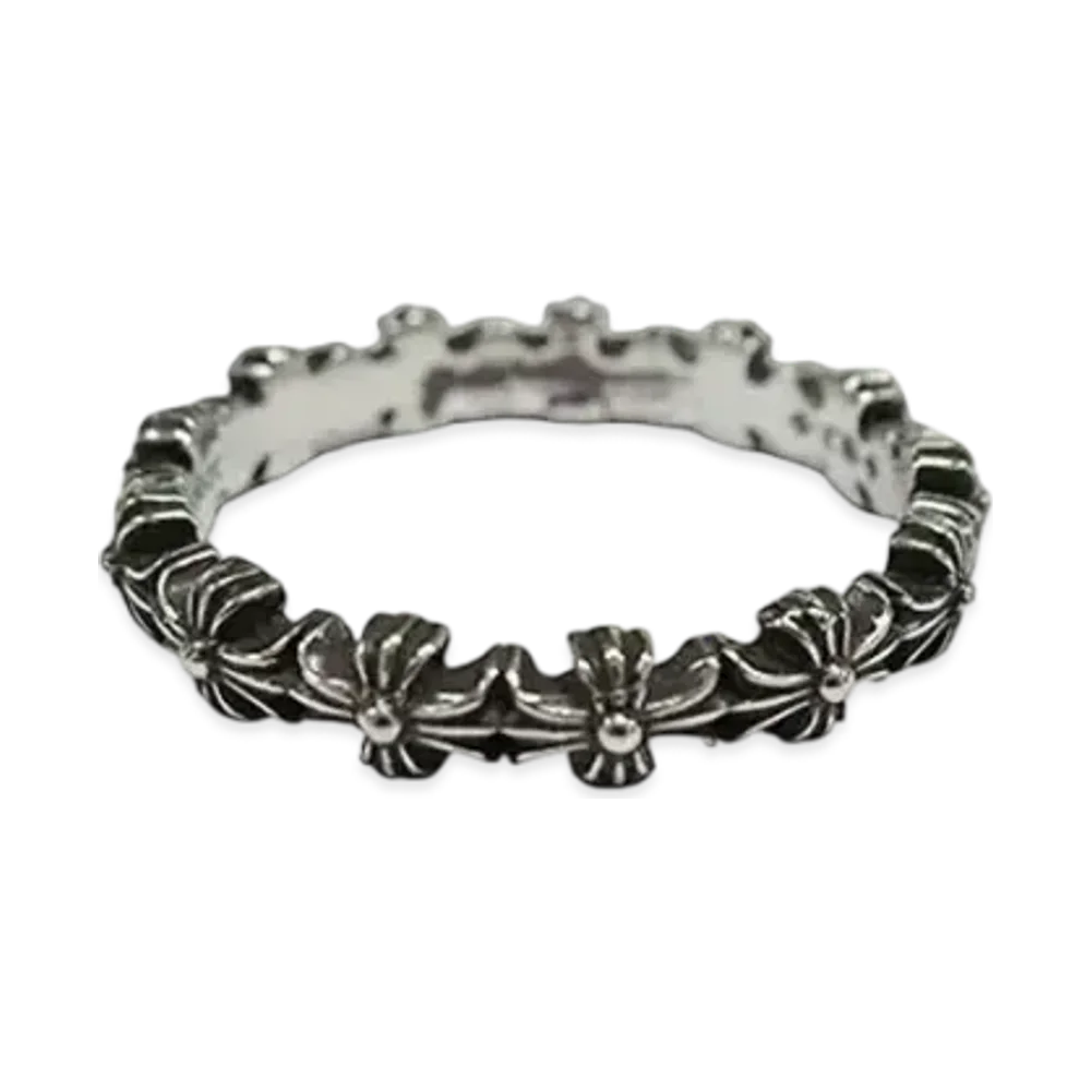 Chrome Hearts Tiny E CH PLS Band Ring — Sterling Silver