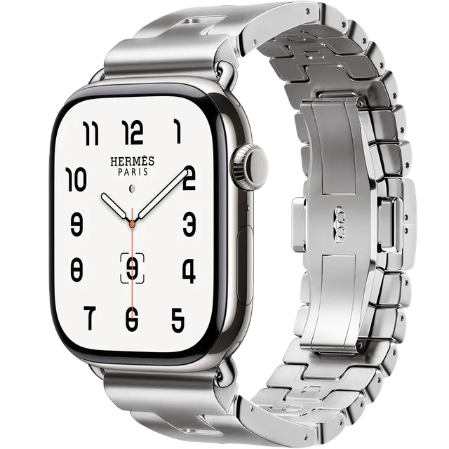 Apple Watch Hermès Silver Titanium Case with Grand H