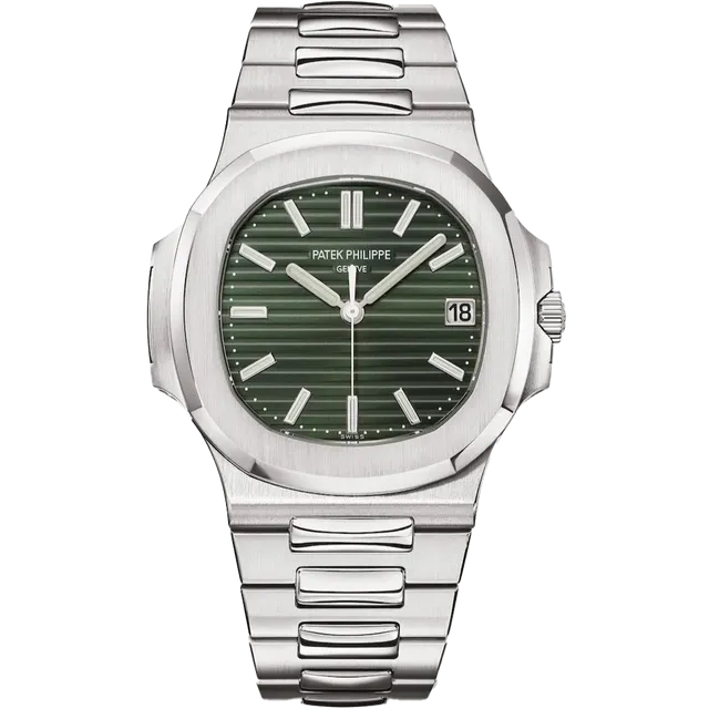 Patek Philippe Nautilus Sunburst Olive-Green Dial 40mm