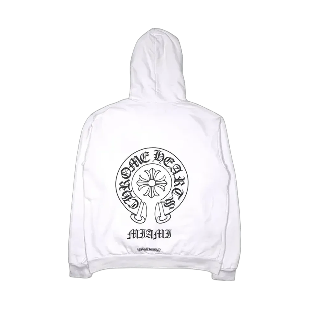 Chrome Hearts Logo-Print Zip-Up Hoodie — Black