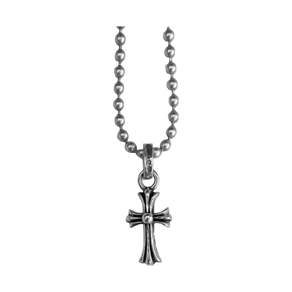 Chrome Hearts Cross Ball Chain Necklace — Sterling Silver