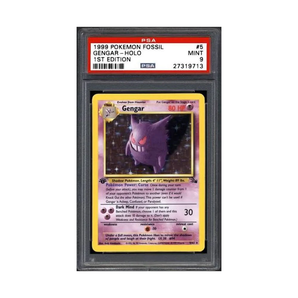 1st Ed Fossil Gengar Holo PSA 9