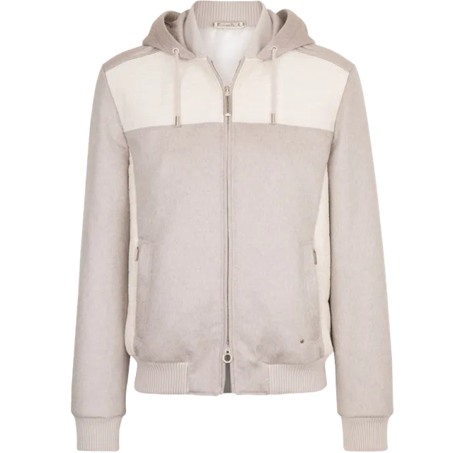 Stefano Ricci Cashmere and Nubuck Crocodile Hooded Blouson