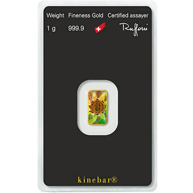 1 Gram Argor Heraeus Kinebar Gold Bar (New w/ Assay)