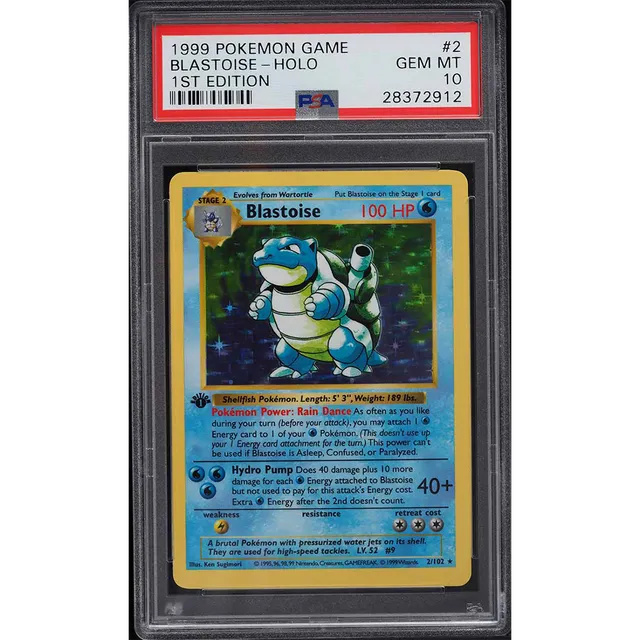 1999 Pokemon Base Set Shadowless 1st Edition Holo Blastoise #2 PSA 10 GEM MINT