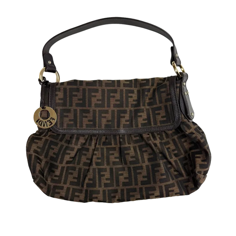 Fendi Zucca Canvas Shoulder Bag