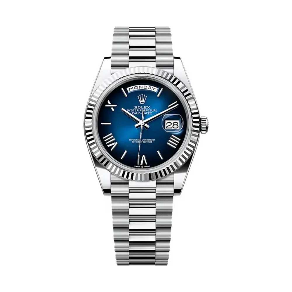 Rolex Day-Date Platinum Blue Ombré Dial 40mm