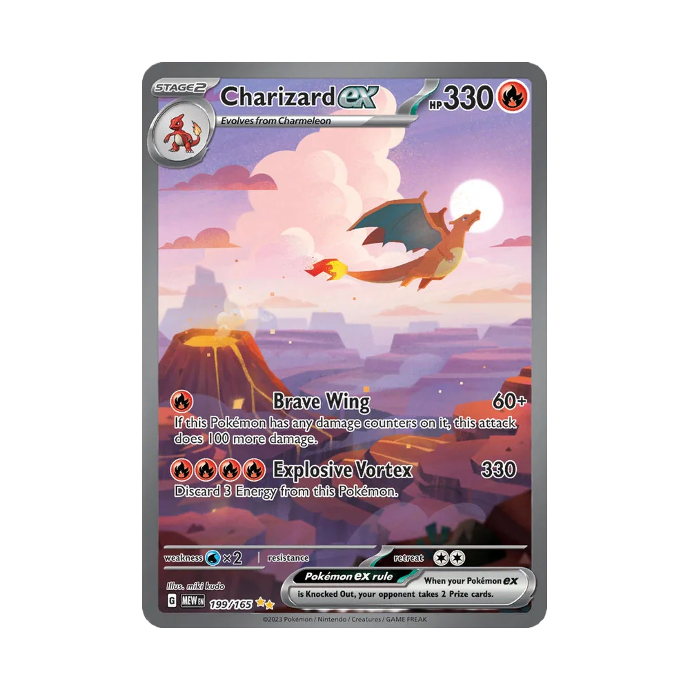 Charizard ex 199/165 Pokémon 151 (Special Illustration Rare, Raw NM)