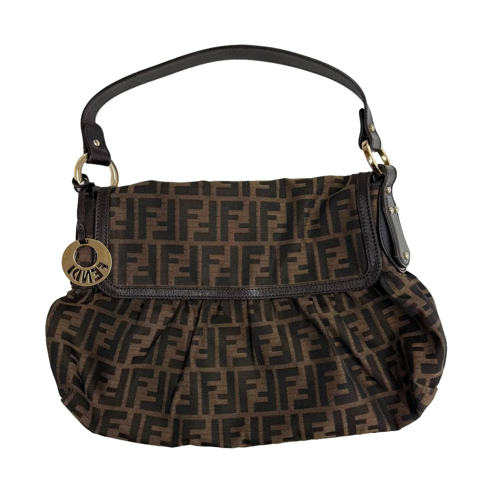 Fendi Zucca Canvas Shoulder Bag
