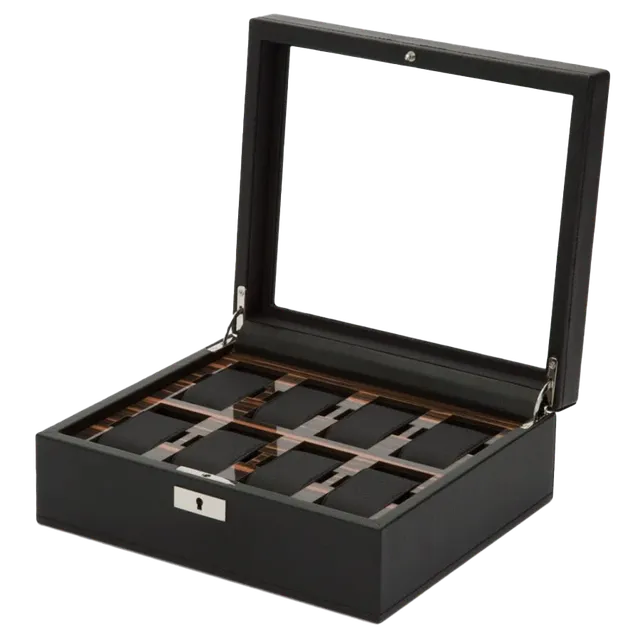 Roadster 8-Piece Watch Box (Leather × Ebony Macassar)