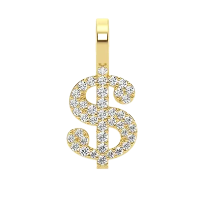 Dollar Sign Diamond Pendant · 14k Gold · 0.20ctw