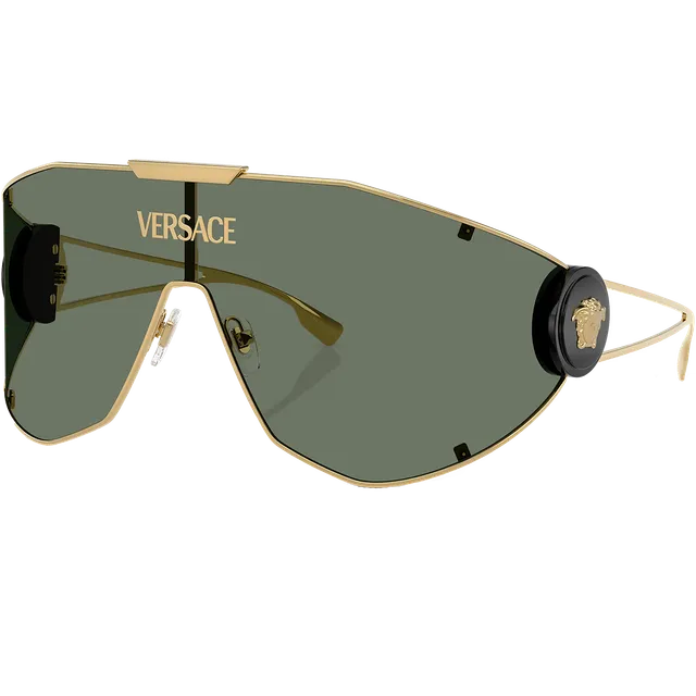 Versace Green and Gold Shield Sunglasses
