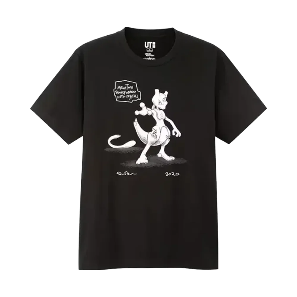 Uniqlo x Daniel Arsham x Pokémon Crystal MewTwo Tee Black