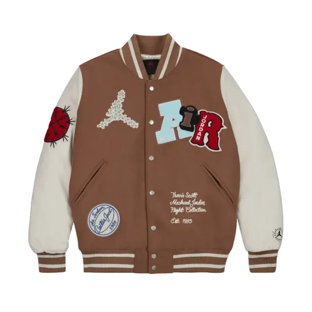 Travis Scott x Jordan Varsity Jacket Antique Brown
