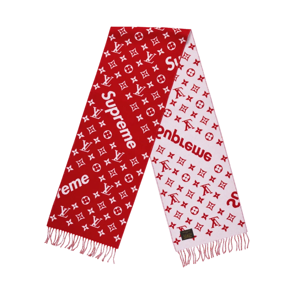 Supreme x Louis Vuitton Monogram Scarf Red