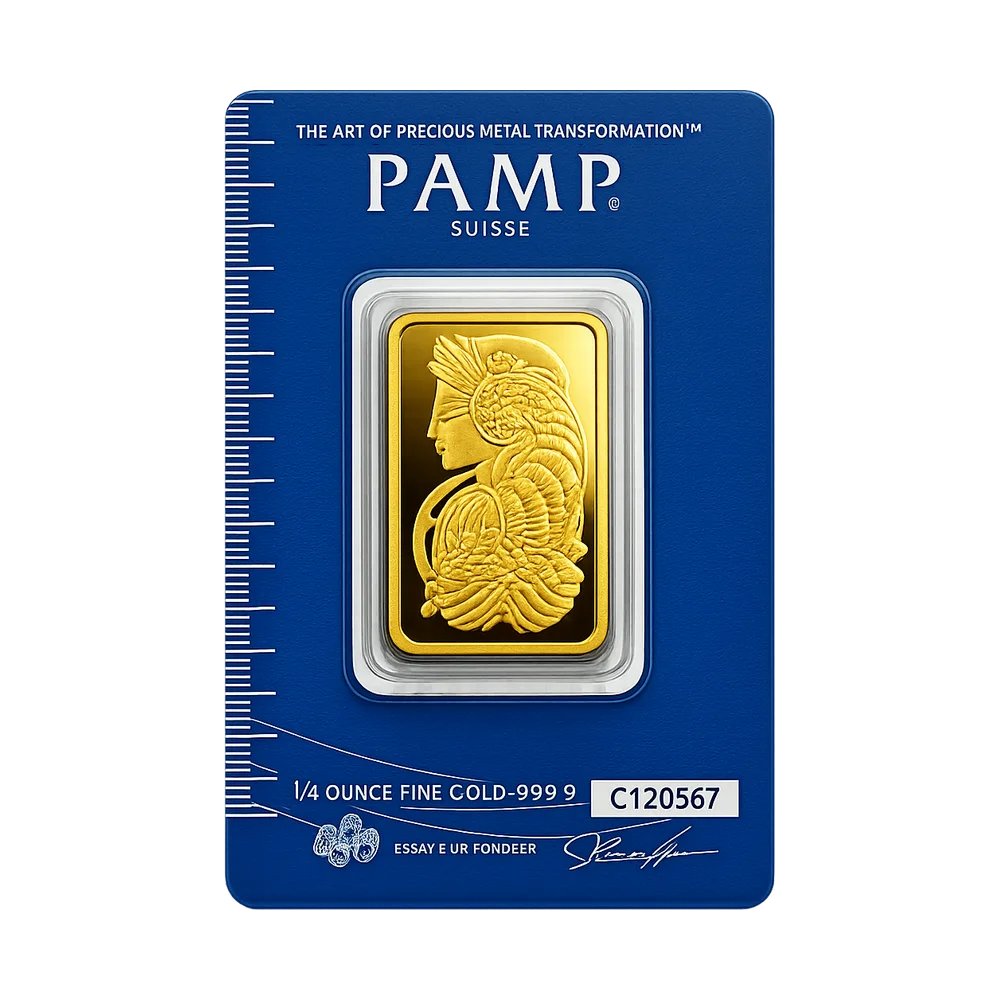 1/4 oz PAMP Suisse Gold Bar (New w/ Assay)