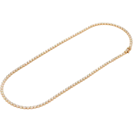 13pt Crown Set Diamond Tennis Necklace 14k Solid Gold 16.00ctw (Yellow Gold)