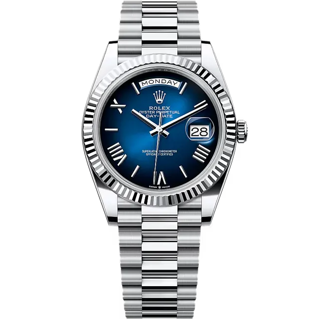 Rolex Day-Date Platinum Blue Ombré Dial 40mm