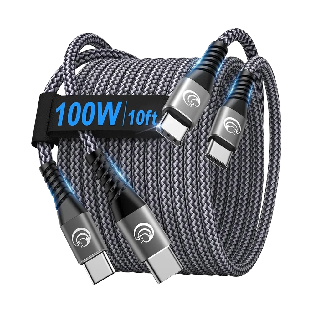 2-Pack 10ft USB-C Charging Cable (Braided)