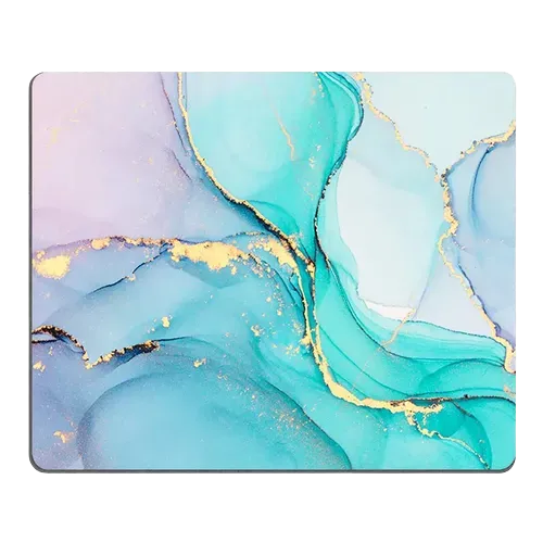 Armanza Cyan Blue Marble Mouse Pad