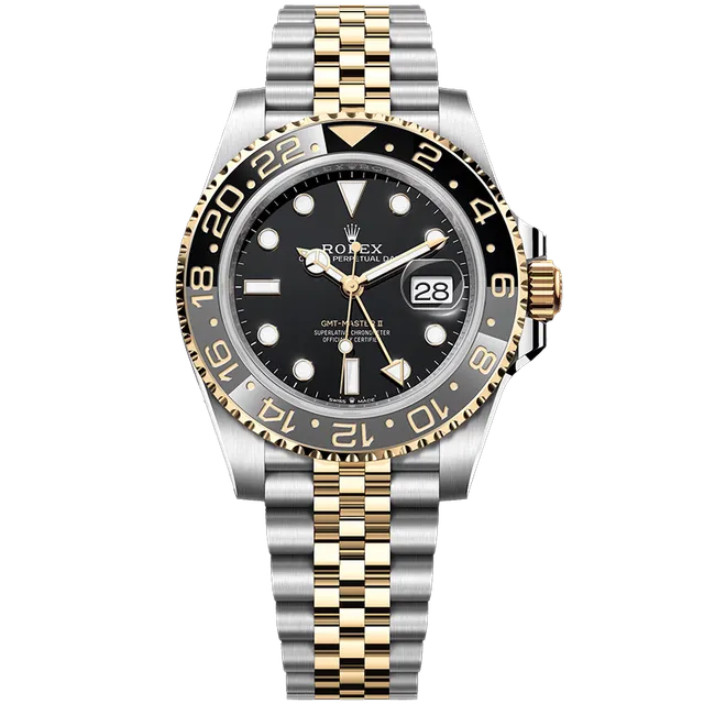 Rolex GMT-Master II Two Tone Gold Black Dial 40mm